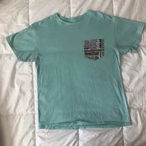 Blue/green pocket tee
